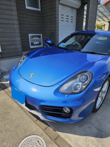 川越市ポルシェケイマンルーフヘッドライニング（天張り）張替え