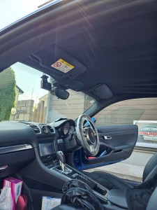 川越市ポルシェケイマンルーフヘッドライニング（天張り）張替え