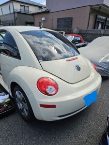 蓮田市フォルクスワーゲンニュービートルルーフヘッドライニング（天張り）張替え