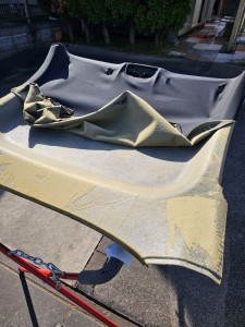 蓮田市ポルシェケイマンルーフヘッドライニング（天張り）張替え