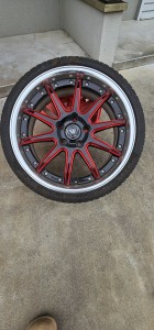 加須市スズキスイフトアルマイトホイールガリ傷リペア