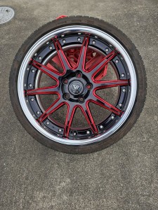 加須市スズキスイフトアルマイトホイールガリ傷リペア